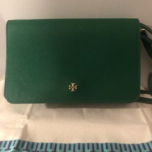 Tory Burch York Combo Crossbody Bag in Emerald